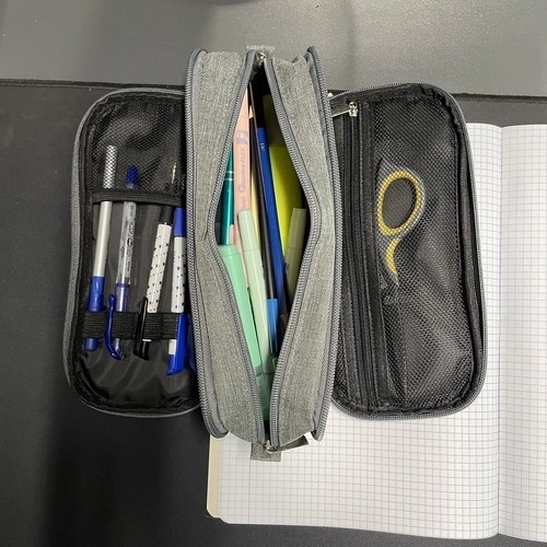 Expandable Gray Pencil Case