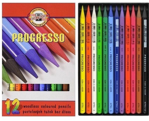 Water-Soluble Pastel Pencils Set - 12 Colors