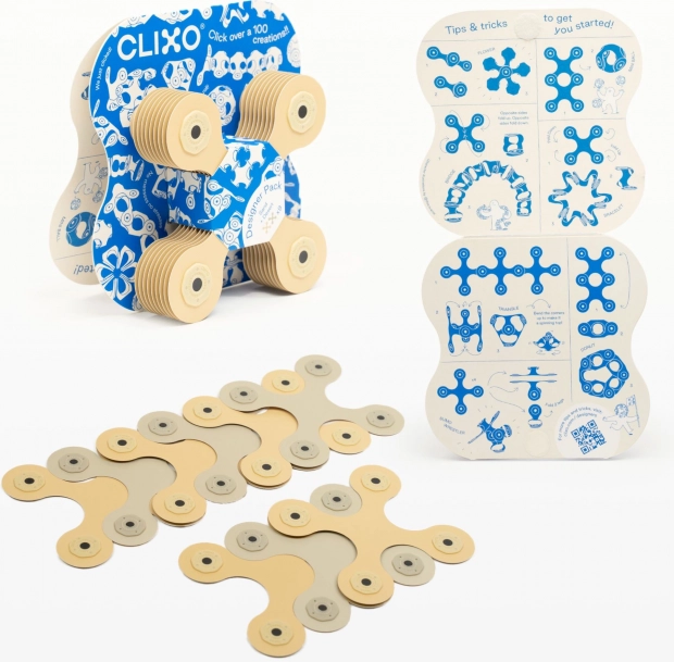 Magnetické bloky Clixo Designer Pack, béžová barva
