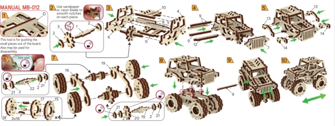 Wooden City 3D Puzzle Superfast Monster Truck