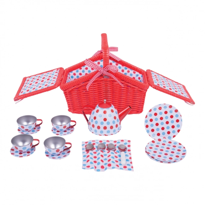 Bigjigs Toys Tea Set with Picnic Basket