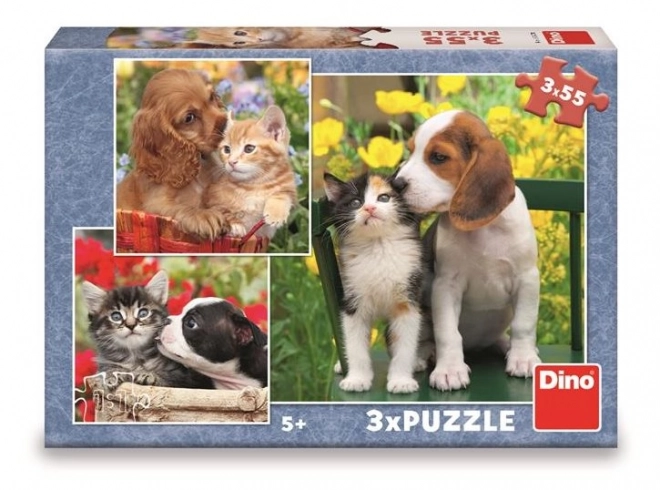 Animal Friends 3x55 Piece Puzzle Set