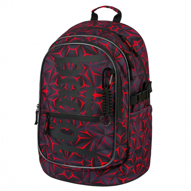 Baagl School Backpack Core Red Polygon