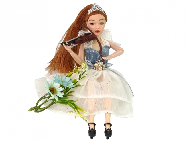 Emily Doll with Violin and Flowers