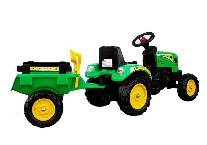 Green Pedal Tractor with Trailer