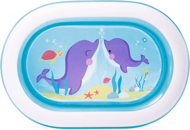 Inflatable oval children's pool for the garden
