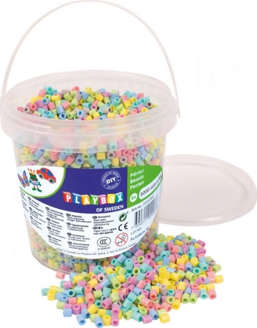 Playbox Iron-On Beads Bucket - Pastel Colors