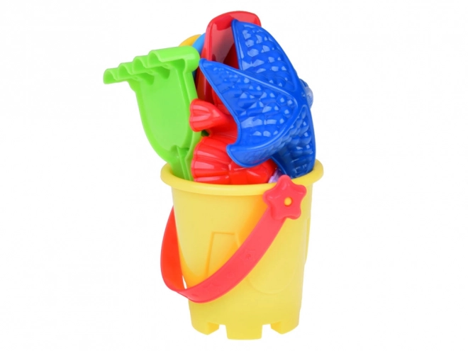 Colorful Sandbox Toy Set with Bucket and Molds