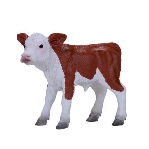 Realistic Mojo Hereford Calf Figurine