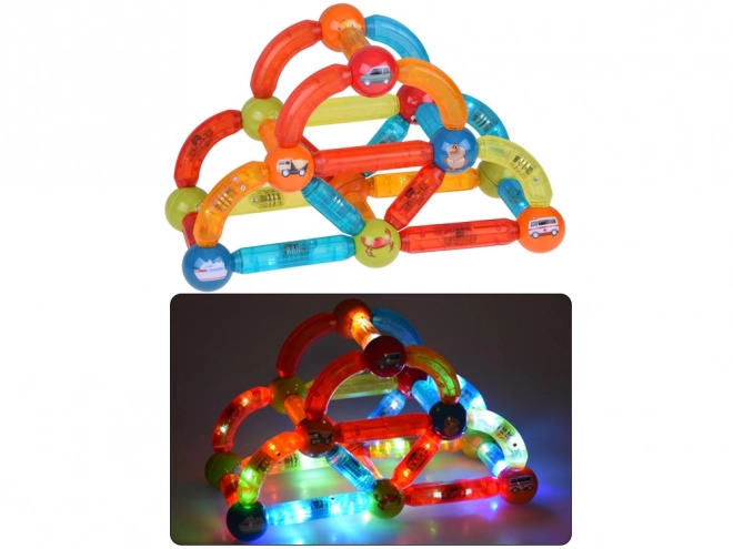 3D Colorful Illuminated Magnetic Blocks for Children