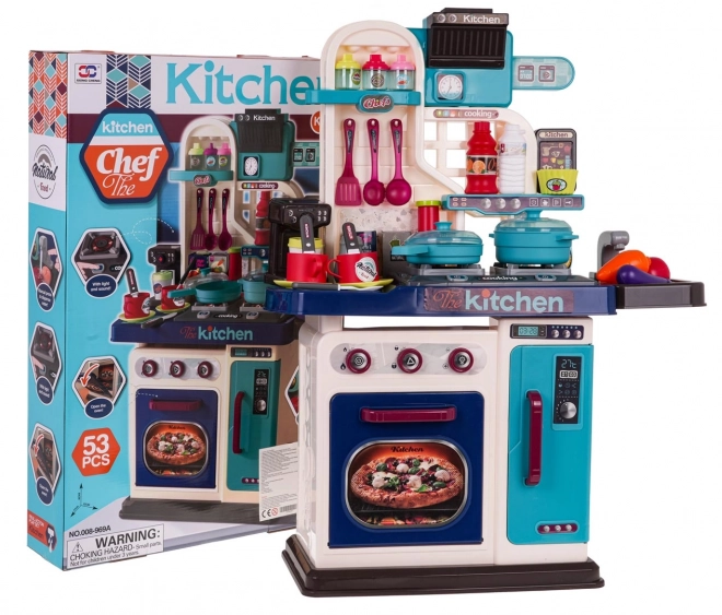 Children's Play Kitchen Set with Light, Sound, and Water Features