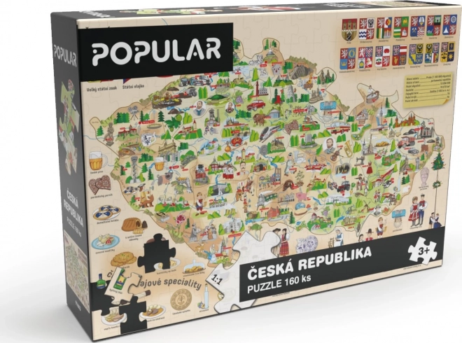 Puzzle Map of Czech Republic 160 Pieces