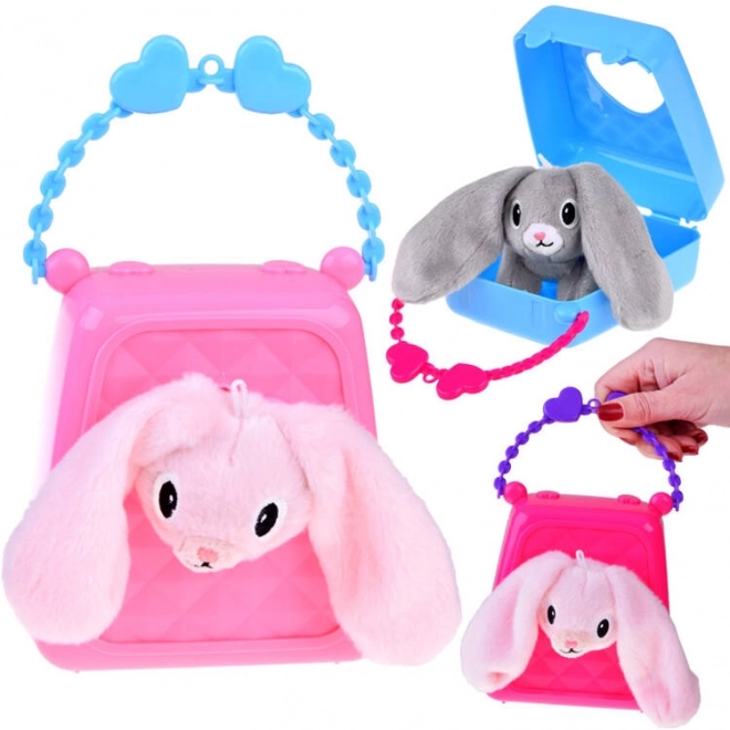 Charming Handbag with Plush Bunny Toy