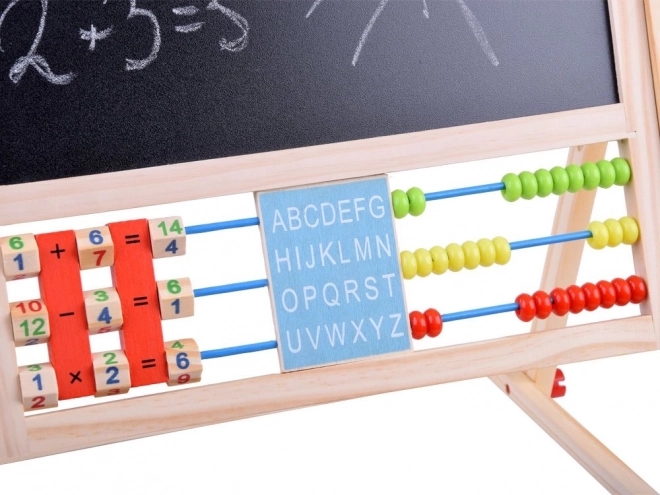 Dual-Sided Chalk and Magnetic Board with Numbers