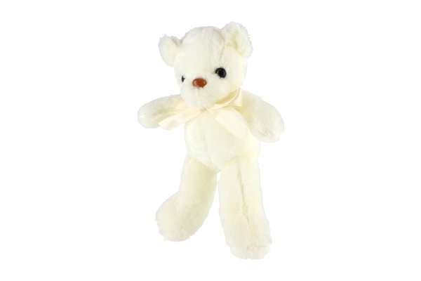 Plush Teddy Bear with Bow 30cm White