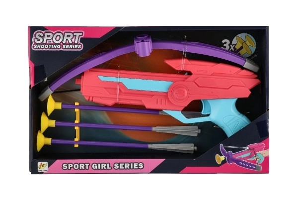 Pink Toy Crossbow Set with Suction Cup Arrows