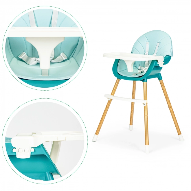 Ecotoys 2-in-1 Blue High Chair