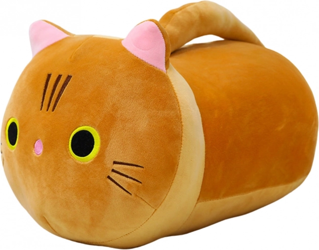 Peluche gatto con coda lunga color ruggine 40 cm