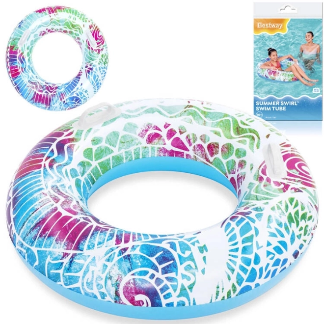 Colorful Inflatable Swimming Ring – Blue