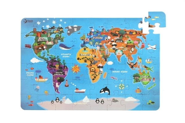 World Map Puzzle for Kids