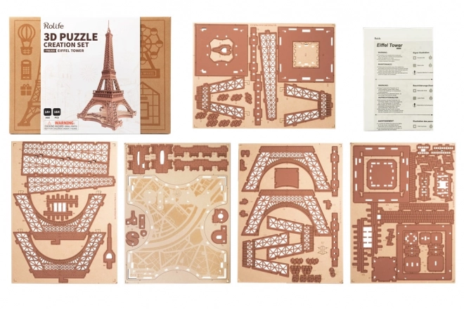 3D Wooden Puzzle of the Eiffel Tower by Rolife