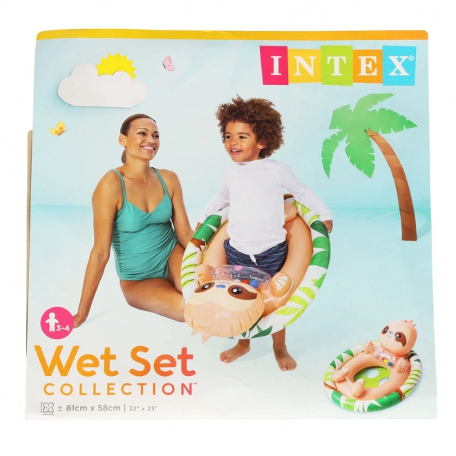 Inflatable Baby Swim Ring with Sloth Design