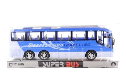 Blue Friction Bus Toy