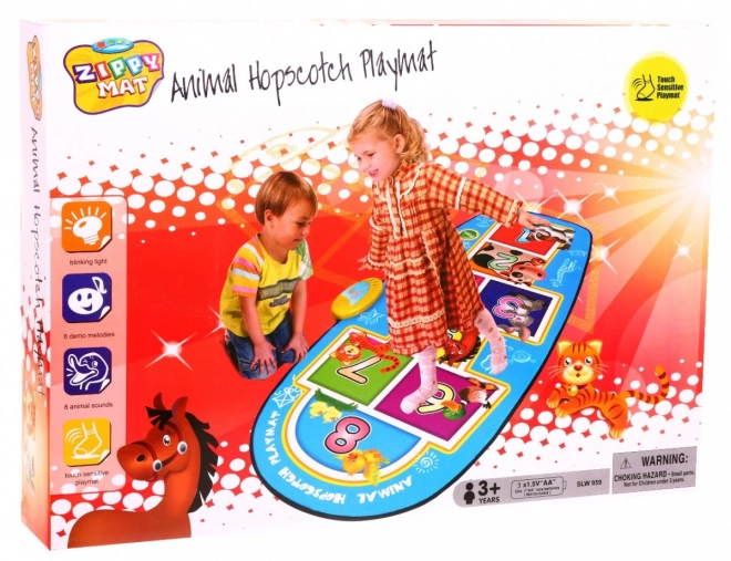 Interactive Animal Sound Hopscotch Mat for Kids