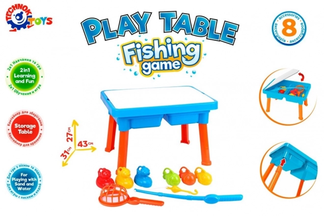 Educational 2-in-1 Activity Table and Fishing Game