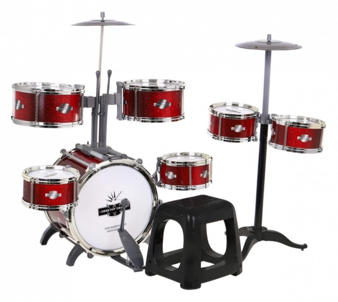 Children's Drum Set with Stool and Cymbals