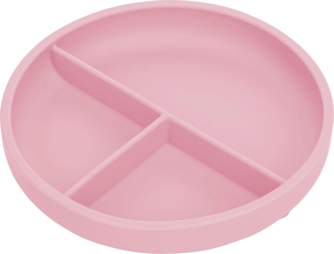 Pastel Pink Silicone Plate with Suction by FreeON