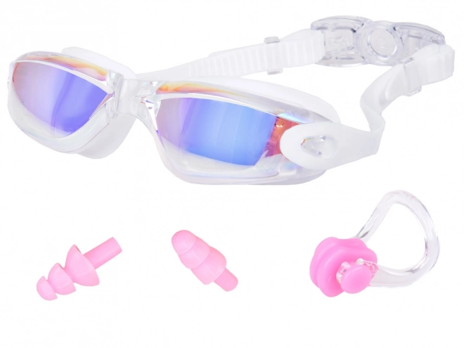 Swimming Goggles Set with Ear and Nose Plugs