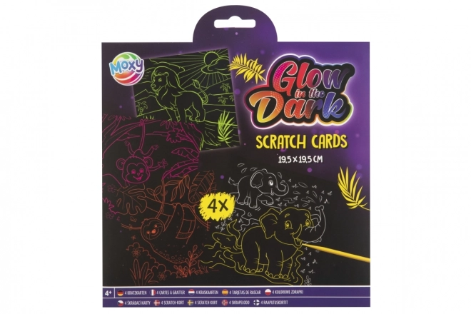 Glow-in-the-Dark Animal Scratch Art Set