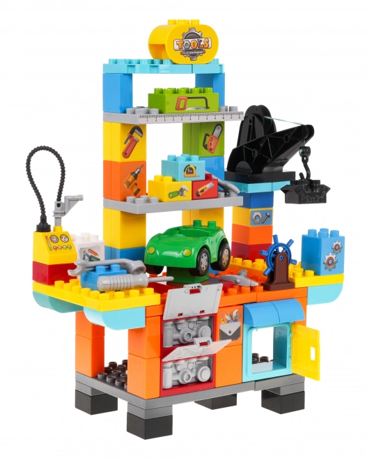 Construction Blocks Workshop for Kids 3+ with Car, Tools, and Accessories