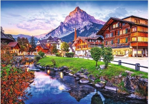 Puzzle 1000 Pieces Premium Alpejskie Miasteczko Switzerland