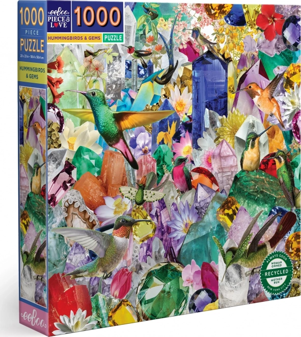 Hummingbirds and Gems Square Puzzle 1000 Pieces by Eeboo