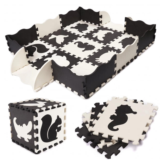 Mata educativa puzzle in schiuma nera 25 pezzi