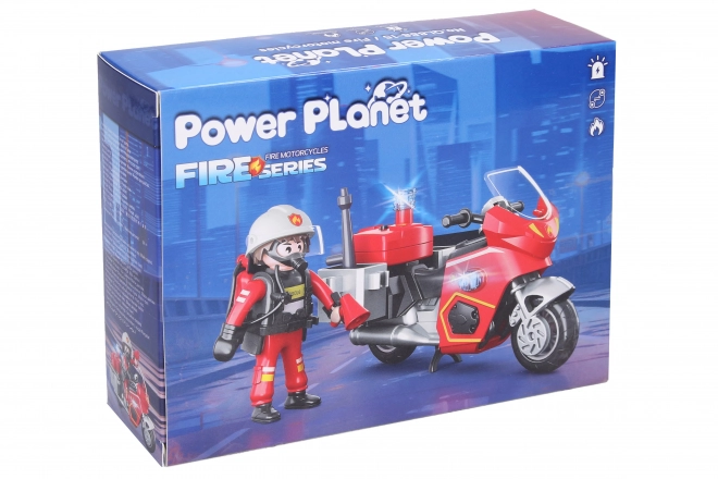 Firefighter Action Figure with Motorcycle Construction Set