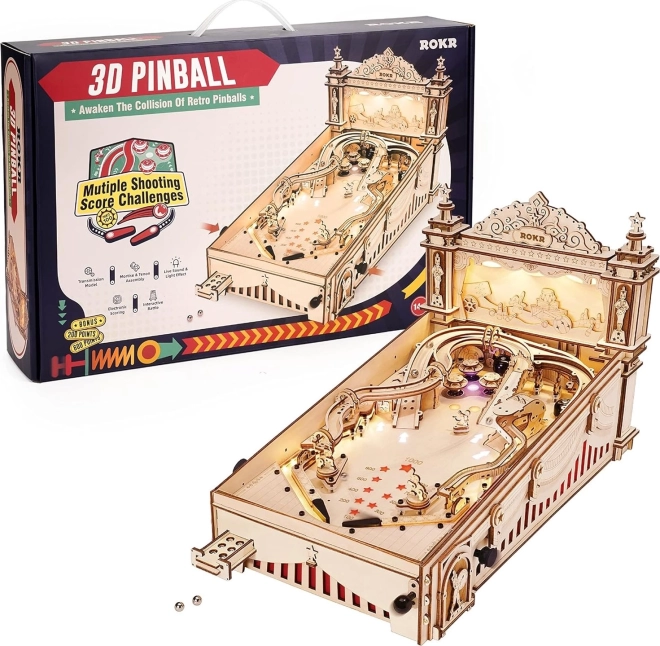 Robotic 3D Wooden Puzzle Pinball Machine