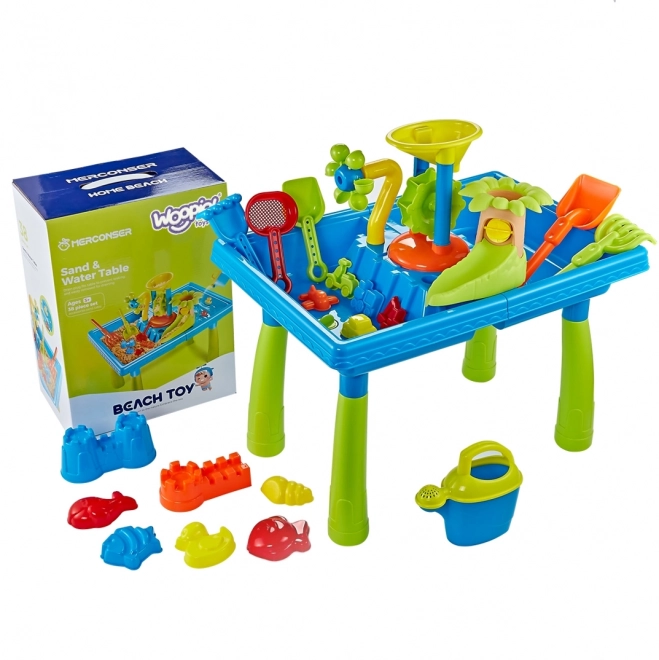 Woopie Sand and Water Play Table with Palm 18 Pc
