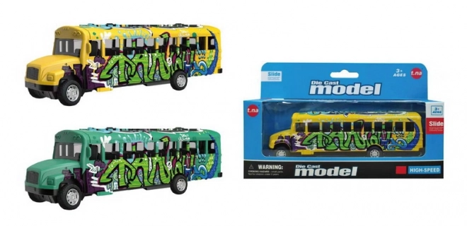 Metal Pull-Back Bus Toy 14 cm