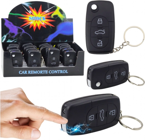 Portachiavi a forma di chiave auto 2in1 con torcia LED e scossa elettrica