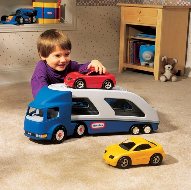 Little tikes tow truck with two cars