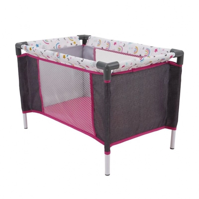 Travel Cot For Dolls - Rainbow