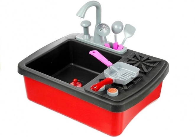 Toy Kitchen Set with Sink and Accessories