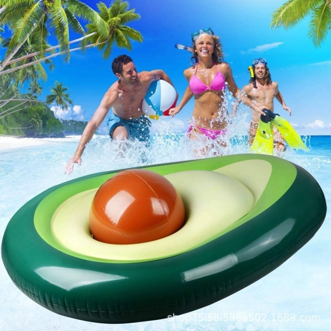 Inflatable Avocado Swim Mattress with Seed Ball XL