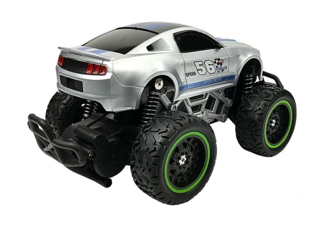 Remote Control Off-Road Car with High Silver Wheels