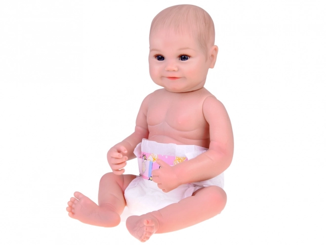 Charming Soft Baby Doll 50 cm with Diaper and Bottle