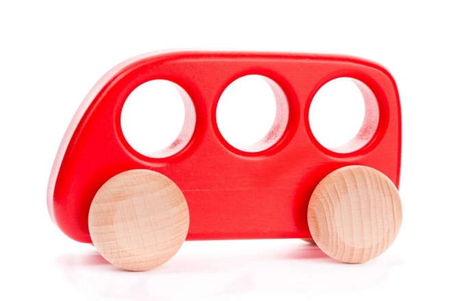 Wooden Toy Red Bus