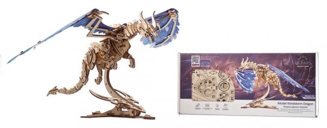 Ugears 3D Wooden Mechanical Puzzle Whirling Dragon